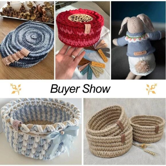 20pcs DIY "Handmade with Love" Leather Embossed Labels - Picture 4 of 5